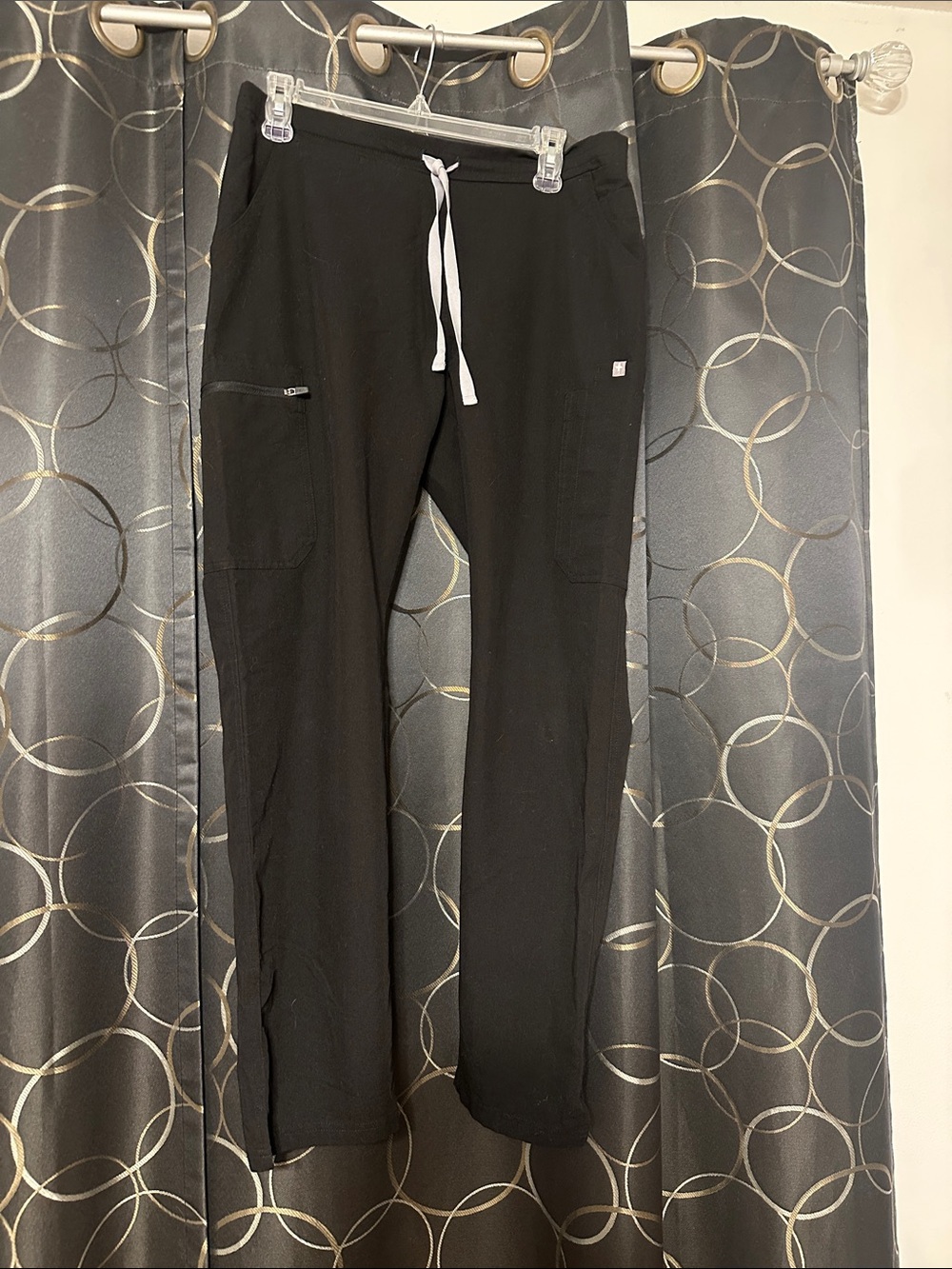 Figs Women's Black Jogger Pants with White Drawstring